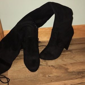 Knee high black boots